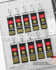 Móc khoá thêu hình ôm viền Cơ trưởng / Cơ phó VNA theo yêu cầu