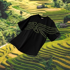 Áo Thun Thêu Ruy Băng Thủ Công - Ruộng Bậc Thang