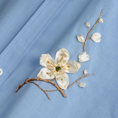 Áo Sơ Mi Thêu Ruy Băng Thủ Công - Hoa Mai