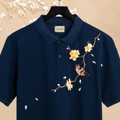 Áo Polo Thêu Ruy Băng Thủ Công - Chim Sẻ Nhành Mai 2025