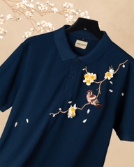 Áo Polo Thêu Ruy Băng Thủ Công - Chim Sẻ Nhành Mai 2025