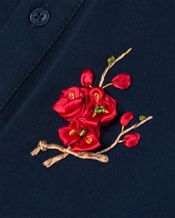 Áo Polo Thêu Ruy Băng Thủ Công - Đào Hoa Cát Tường