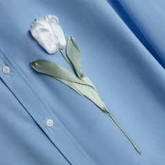 Áo Sơ Mi Thêu Ruy Băng Thủ Công - Hoa Tulip Ruy Băng Trắng