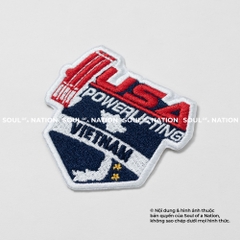 Patch thêu hình ôm viền USA Powerlifting theo yêu cầu