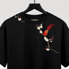 Áo Thun Thêu Ruy Băng Thủ Công - Phụng Điểu Thưởng Mai