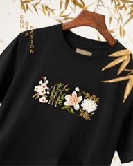 Áo Thun Thêu Ruy Băng Thủ Công - Mai Lan Cúc Trúc (Tứ Quý)