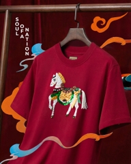 Áo Thun Thêu Ruy Băng Thủ Công - Bạch Mã Đông Hồ