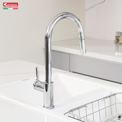 Vòi rửa bát dây rút Konox Alto Chrome