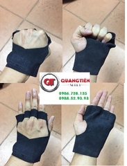 Găng tay tập tạ da bò không cổ màu xanh tím than