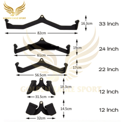 Bộ Power Grip 5 thanh kéo lưng xô kéo row, lat pull down nhập khẩu