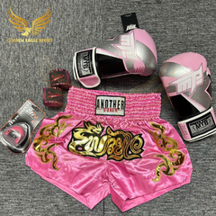 COMBO TẬP BOXING CƠ BẢN GĂNG BOXING + BĂNG ĐA + QUẦN MUAY + TẤT BẢO VỆ - Hồng