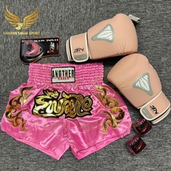 COMBO TẬP BOXING CƠ BẢN GĂNG BOXING + BĂNG ĐA + QUẦN MUAY + TẤT BẢO VỆ - Hồng