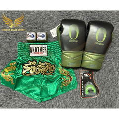 COMBO TẬP BOXING CƠ BẢN GĂNG BOXING + BĂNG ĐA + QUẦN MUAY + TẤT BẢO VỆ - Xanh Lá