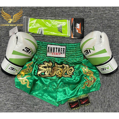 COMBO TẬP BOXING CƠ BẢN GĂNG BOXING + BĂNG ĐA + QUẦN MUAY + TẤT BẢO VỆ - Xanh Lá