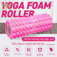 Con Lăn Yoga Massage Foam Roller - Ống Trụ Lăn Xốp Tập Thể Thao Giãn Cơ Gai Nhọn - Hãng Dododios