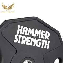 Tạ bánh cao su lõi thép Hammer Strength màu đen cao cấp lỗ 50 nhập khẩu (giá 1 set 2,5-25kg)