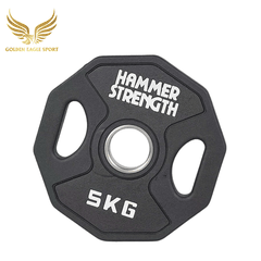 Tạ bánh cao su lõi thép Hammer Strength màu đen cao cấp lỗ 50 nhập khẩu (giá 1 set 2,5-25kg)