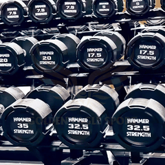Tạ tay cao su Hammer Strength màu đen cao cấp nhập khẩu (giá 1 chiếc)