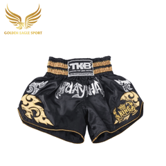 Quần Muay Thái Chính Hãng Muay Thai Short Chất Liệu Satin Cao Cấp | TKB đen cổ điển