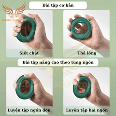 Vòng silicon tập cơ tay công thái học, cầm nắm luyện tập sức mạnh ngón tay phục hồi chức năng