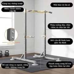 Khung Xà Đơn Đa Năng – Chịu Tải 150Kg – Thép Hộp 4x4cm Dày 1.2mm – Điều Chỉnh Cao 155–216cm