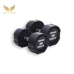 Tạ tay cao su Hammer Strength màu đen cao cấp nhập khẩu (giá 1 chiếc)
