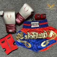 COMBO TẬP BOXING CƠ BẢN GĂNG BOXING + BĂNG ĐA + QUẦN MUAY + TẤT BẢO VỆ - ĐỎ