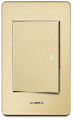 Bộ công tắc đơn 2 chiều Grimma, mặt Acrylic xám G7 series G7ACXK12