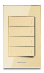 Bộ công tắc bốn 1 chiều Grimma, mặt kính cường lực G6 series G6GLBK41