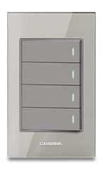 Bộ công tắc bốn 1 chiều Grimma, mặt kính cường lực G6 series G6GLBK41