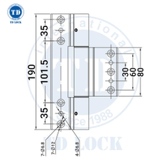 BẢN LỀ CỬA NHÔM 4D - ABL-2590B CÁNH - KHUNG