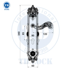 KHÓA TAY GẠT CỬA GỖ LOTUS - BDH-341341-G CỬA CHÍNH GOLD