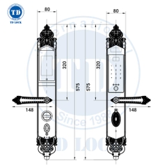 KHÓA ĐIỆN TỬ THÔNG MINH CỬA GỖ MẠ 24K - BSM-680489-G