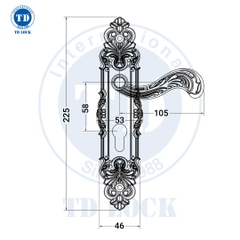 KHÓA TAY GẠT CỬA GỖ CORONA - BTP-185271-G CỬA PHÒNG GOLD