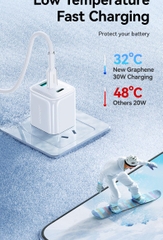 Củ sạc 30W Joyroom TCG14 nhỏ gọn di động 3 cổng sạc Lightning Type-C USB