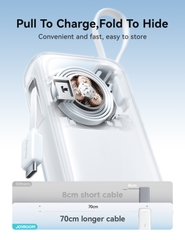 Sạc Dự Phòng Joyroom PR2 35W Mini dây rút C kèm cáp L chứng nhận CCC