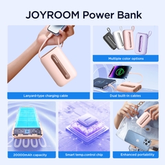 Sạc dự phòng 22.5W Joyroom L012 Colorful 20.000mAh tích hợp cáp sạc điện thoại chứng nhận CCC-FCC-CE