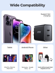 Củ sạc 40W TCF09 Joyroom 2 cổng sạc Type C dùng cho điện thoại Samsung, iPhone