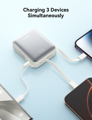 Sạc dự phòng JOYROOM 10000mah PBF27 22.5W siêu nhỏ tích hợp cáp sạc Type C và Lightning dùng cho iPhone 16 , Samsung S24 , Fold