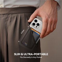 Ví da iPhone Joyroom ZS432 MagSafe Wallet nam châm, aluminum alloy, giá đỡ đa năng