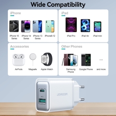 Củ sạc 30W TCF15 Joyroom 2 cổng sạc USB và C dùng cho điện thoại Samsung, iPhone