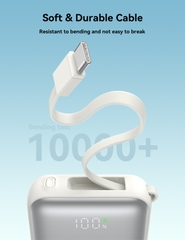 Sạc dự phòng JOYROOM 10000mah PBF27 22.5W siêu nhỏ tích hợp cáp sạc Type C và Lightning dùng cho iPhone 16 , Samsung S24 , Fold