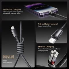 Cáp sạc Joyroom A50 Unlimited tích hợp bộ cố định cáp nam châm sạc nhanh 3A truyền dữ liệu USB to Lightning dùng cho iPhone, iPad
