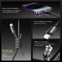 Cáp sạc Joyroom A50 Unlimited tích hợp bộ cố định nam châm sạc nhanh 30W truyền dữ liệu C to Lighning dùng cho iPhone, iPad