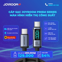 Cáp sạc iPhone Joyroom Prism Series Digital Display Fast Charging Data Cable có màn hình hiển thị công suất nhiều phiên bản sạc type c công suất lên 100w