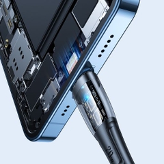 Cáp sạc iPhone Joyroom tự ngắt truyền dữ liệu cổng Type C ra Lightning công suất 20W dài 1m và 2m màu trắng đen dùng cho iPhone X , 11 lên đến 15 Promax