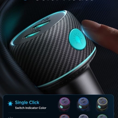 Tẩu sạc nhanh Joyroom CCN02 70W 2 cổng sạc PD Multi-Color Car Charger with Light Button