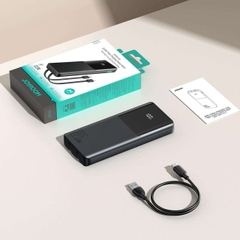 Sạc dự phòng sạc nhanh 22.5W Joyroom PBF19 sử dụng cho điện thoại iPhone, Samsung có màn hình hiển thị và tích hợp 2 cáp sạc