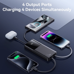Sạc dự phòng sạc nhanh 22.5W Joyroom PBF19 sử dụng cho điện thoại iPhone, Samsung có màn hình hiển thị và tích hợp 2 cáp sạc