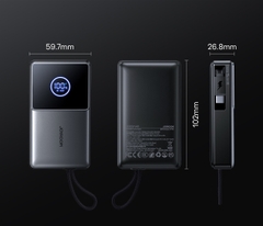 Sạc dự phòng Joyroom PR1 sạc nhanh 22.5W dung lượng 10000mAh tích hợp dây sạc rút di động gọn nhẹ